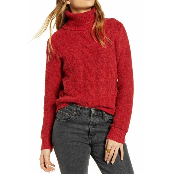 •NWT• BP Red Turtleneck Sweater - Picture 1 of 9